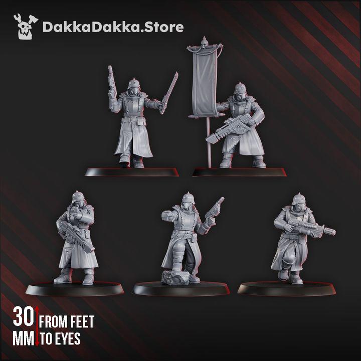 2nd Death Division Commander Squad - 5 Monopose Models - DakkaDakka